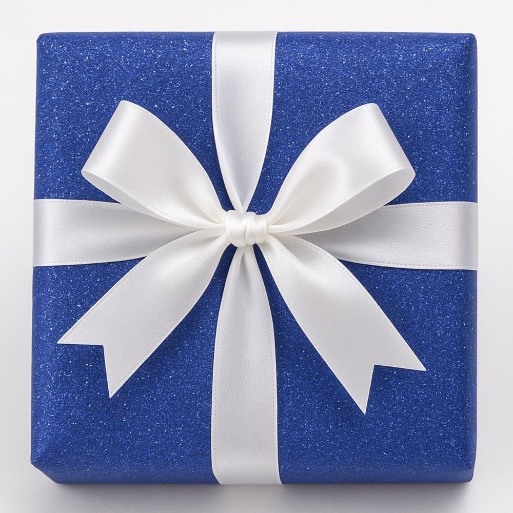 NWT Paper Source Royal Glitter Wrapping Paper Roll 27.5”x59” Gift Wrap Blue